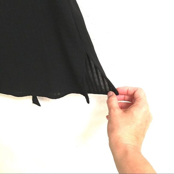 Vintage semi sheer black dark academia sleeveless blouse M - Picture 7 of 9